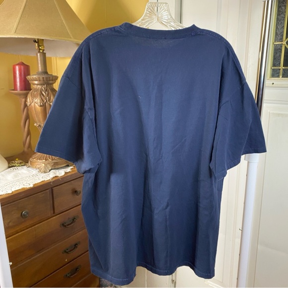 VINTAGE Nike T Shirt Men Size XL Blue Green Big Spellout Logo Check Swoosh 00s - Picture 3 of 5